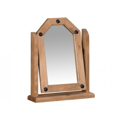 Mercers Furniture Corona Mirror Single Dressing Table Adjustable Solid Wood Mexican Pine Wooden - image 1