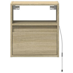 Berkfield Durable Tv Wall Cabinets With Led Lights 2 Pcs Sonoma Oak 41X31X45 Cm - thumbnail 6