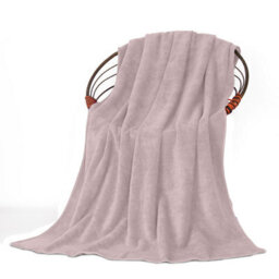 Oxford Homeware Reversible Throw Blanket Soft Warm & Sofa, Bed Fleece Throw, Pink (Super King 230X270Cm)