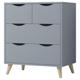 Afn Home 2+2 Drawer Chest Of Drawers With Legs, Grey Matt - thumbnail 1