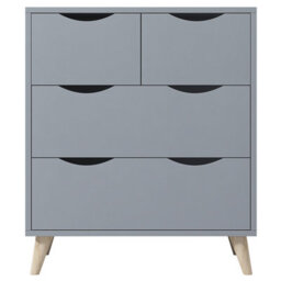 Afn Home 2+2 Drawer Chest Of Drawers With Legs, Grey Matt - thumbnail 3