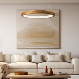 Luminosa Lighting Elstead Angular Integrated Led Pendant Ceiling Light Teak - thumbnail 2