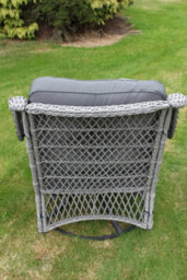 Garden Market Place York Conservatory Or Garden Rattan Weave Duo Set- 2 Swivel Chairs And A Side Table- Grey Colour Fabric. - thumbnail 6