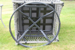 Garden Market Place York Conservatory Or Garden Rattan Weave Duo Set- 2 Swivel Chairs And A Side Table- Grey Colour Fabric. - thumbnail 8