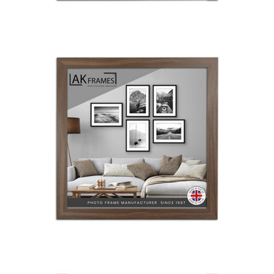 "AK Frames Sleek 12X12"" Walnut Thin Modern Picture Frame - Slim And Design For Posters, Prints And Photos - Elegant Wall Frame Decor" - image 1