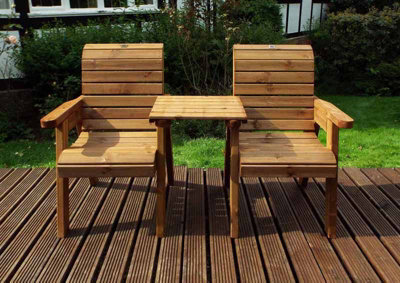 Charles Taylor Trading Twin Companion Set Straight - L74 X W160 X H98 Cm - Redwood - Minimal Assembly Required - image 1