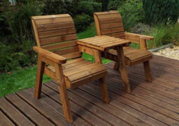 Charles Taylor Trading Twin Companion Set Straight - L74 X W160 X H98 Cm - Redwood - Minimal Assembly Required - thumbnail 4