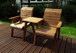 Charles Taylor Trading Twin Companion Set Straight - L74 X W160 X H98 Cm - Redwood - Minimal Assembly Required - thumbnail 3
