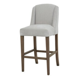 Wyld Haus Parma Arched Upholstered Bar Stool In Warm Grey With Oak Legs - thumbnail 2