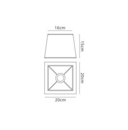 Luminosa Lighting Habana White Square Shade 160, 200 X 152mm, Suitable For Wall Lamps - thumbnail 2