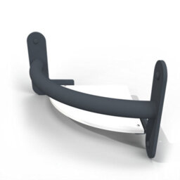 Invisible Creations Corner Shelf In Anthracite- Grey Integrated Grab Rail - thumbnail 2
