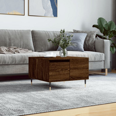 Berkfield Coffee Table Brown Oak 55X55X36.5 Cm Engineered Wood - image 1