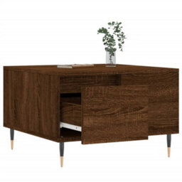Berkfield Coffee Table Brown Oak 55X55X36.5 Cm Engineered Wood - thumbnail 4