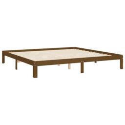Berkfield Bed Frame With Headboard Honey Brown 200X200 Cm Solid Wood - thumbnail 9