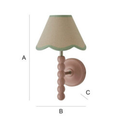 Valuelights Bobbin Pink Wall Light With Green Trim Scallop Shade - thumbnail 7