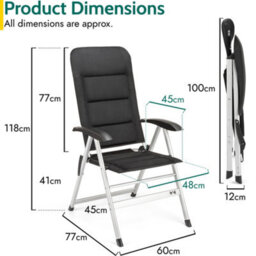 Trail Outdoor Leisure Reclining Folding Luxury Padded Camping Chair - thumbnail 7