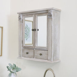 Melody Maison Wooden Mirrored Bathroom Cabinet - thumbnail 1