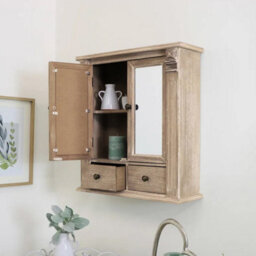 Melody Maison Wooden Mirrored Bathroom Cabinet - thumbnail 3
