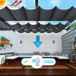 Grey 100X500 Shade Sail Retractable With Eyelets - thumbnail 2