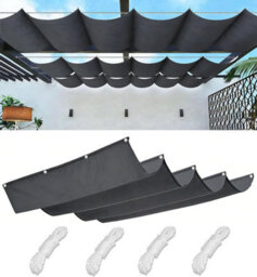 Grey 100X500 Shade Sail Retractable With Eyelets - thumbnail 1