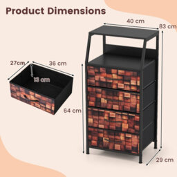 Gainoom Industrial Bedside Table Nightstand Tall Dresser With 4 Fabric Drawers And Sturdy Metal Frame - thumbnail 2