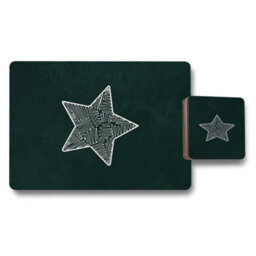 Benjamin Tate Design Star Pattern Placemat And Coaster Set With Wood Base Limited Edition Designer Artwork - thumbnail 1