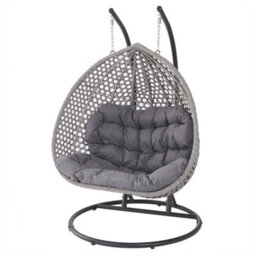 Oakley Double Swing Egg Pod Chair - Dark Grey