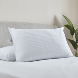 Catherine Lansfield 200 Thread Count Hotel Satin Stripe Cotton 48X74Cm Pillow Pair White - thumbnail 2