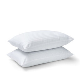 Catherine Lansfield 200 Thread Count Hotel Satin Stripe Cotton 48X74Cm Pillow Pair White - thumbnail 4