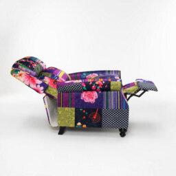 Fabric Patchwork Mary Manual Recliner Chair - thumbnail 7