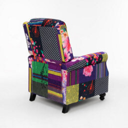 Fabric Patchwork Mary Manual Recliner Chair - thumbnail 8