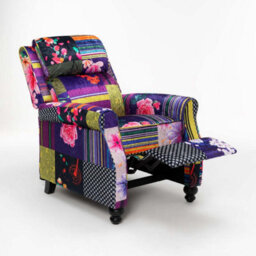 Fabric Patchwork Mary Manual Recliner Chair - thumbnail 2