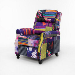 Fabric Patchwork Mary Manual Recliner Chair - thumbnail 3
