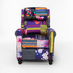 Fabric Patchwork Mary Manual Recliner Chair - thumbnail 4