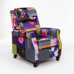 Fabric Patchwork Mary Manual Recliner Chair - thumbnail 5