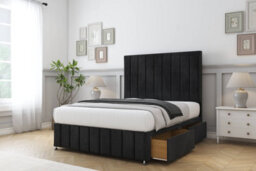 "Sloomy California Black Naples Divan Bed Set 4 Drawers With 26"" Strutted & 12"" Footboard 6' Super King" - thumbnail 3