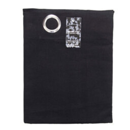 Homescapes Plain Black Cotton Eyelet Curtains 137 X 182 Cm - thumbnail 4