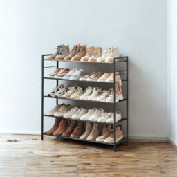 FURNOLD 5 Tier Industrial Shoe Rack Hallway Storage Organiser - thumbnail 3