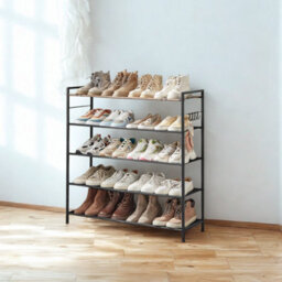 FURNOLD 5 Tier Industrial Shoe Rack Hallway Storage Organiser - thumbnail 1