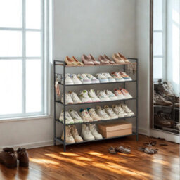 FURNOLD 5 Tier Industrial Shoe Rack Hallway Storage Organiser - thumbnail 6