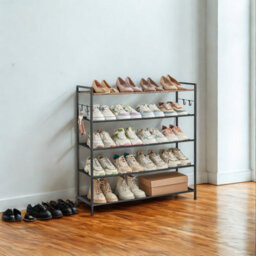 FURNOLD 5 Tier Industrial Shoe Rack Hallway Storage Organiser - thumbnail 4