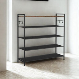 FURNOLD 5 Tier Industrial Shoe Rack Hallway Storage Organiser - thumbnail 5