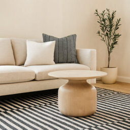 Wyld Haus Chicago Cane Natural Mango Wood Round Coffee Table - thumbnail 1