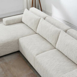 Zyllah Beige Fabric Corner Sofa With Chaise Ivory Natural Tones, Pocket Coil Cushions, Sinuous Spring Support, Reversible Cushions - thumbnail 4