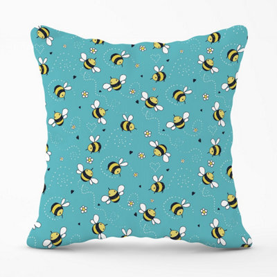Warren Reed Designer Hand Drawn Busy Bees Outdoor Cushion 45Cm X 45Cm - image 1