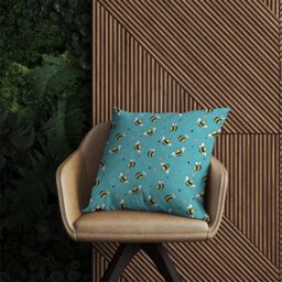 Warren Reed Designer Hand Drawn Busy Bees Outdoor Cushion 45Cm X 45Cm - thumbnail 2