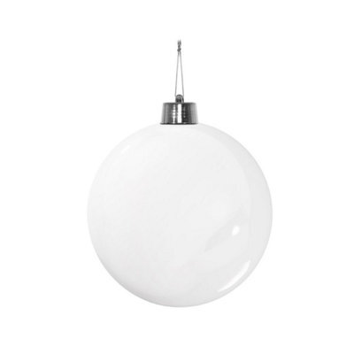 Shiny Shatterproof Bauble X1 15Cm - White - image 1