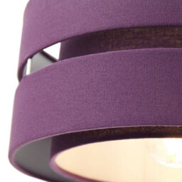 Happy Homewares Contemporary Quality Purple Linen Fabric Triple Tier Ceiling Pendant Light Shade - thumbnail 3
