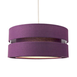 Happy Homewares Contemporary Quality Purple Linen Fabric Triple Tier Ceiling Pendant Light Shade - thumbnail 2