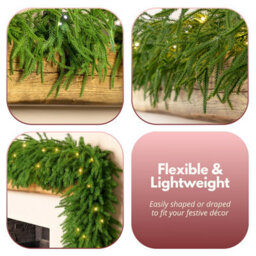 Marco Paul 9Ft Artificial Led Natural Pine Garland - thumbnail 6